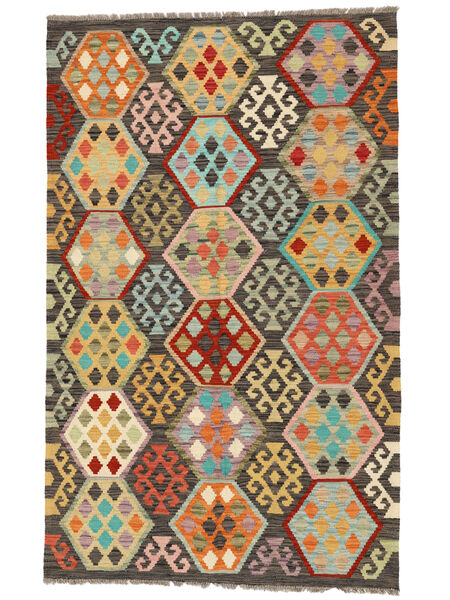 Orientalischer Kelim Afghan Old Stil Teppich 116X188 Braun/Schwarz Wolle, Afghanistan Carpetvista