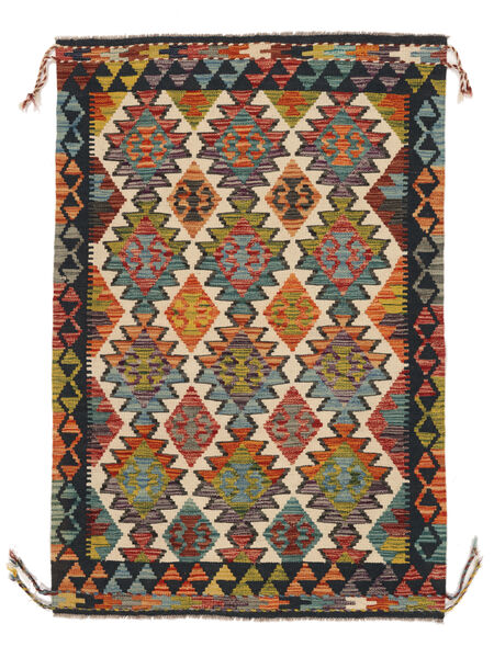  Kilim Afghan Old Style Rug 103X155 Black/Brown Carpetvista