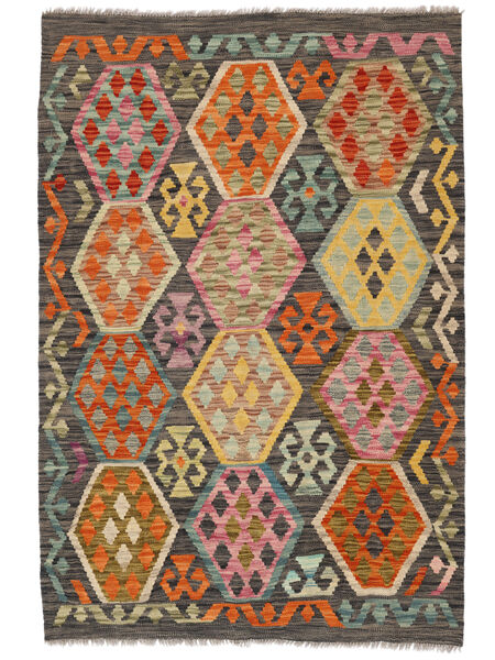123X182 Tappeto Kilim Afghan Old Style Orientale Marrone/Nero (Lana, Afghanistan) Carpetvista