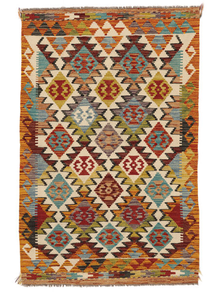 絨毯 キリム アフガン オールド スタイル 100X155 茶色/オレンジ (ウール, アフガニスタン)