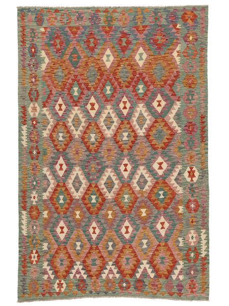 200X303 Kilim Afghan Old Style Rug Oriental Brown/Dark Red (Wool, Afghanistan) Carpetvista