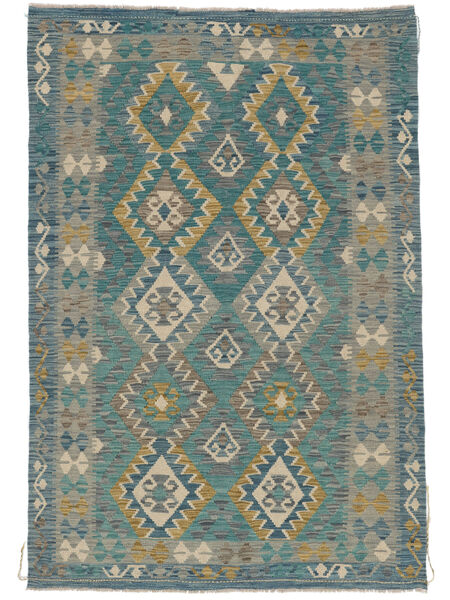 125X184 Tapete Oriental Kilim Afegão Old Style Verde Escuro/Petroleo Escuro (Lã, Afeganistão) Carpetvista