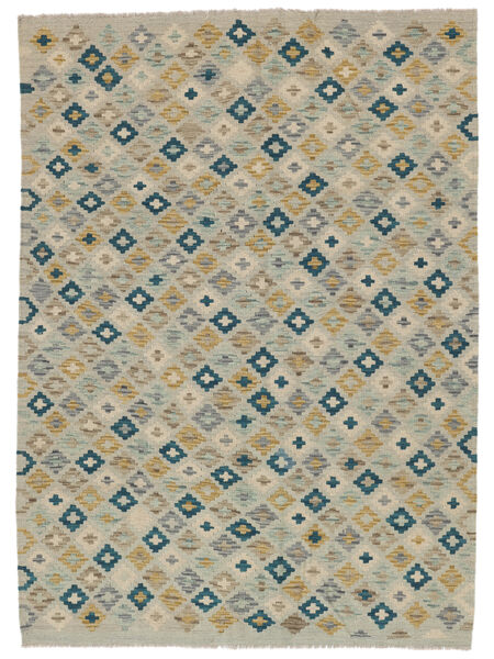  Orientalisk Kelim Afghan Old Style Matta 128X176 Mörkgul/Brun Ull, Afghanistan Carpetvista