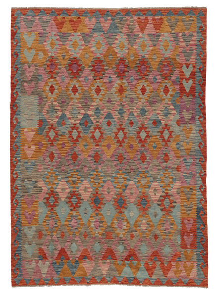 202X284 Kelim Afghan Old Style Vloerkleed Oosters Donkerrood/Bruin (Wol, Afghanistan) Carpetvista