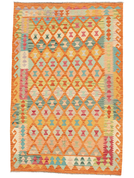123X188 Tapete Kilim Afegão Old Style Oriental Laranja/Vermelho (Lã, Afeganistão) Carpetvista