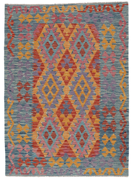 Kelim Afghan Old Stil Teppich 127X177 Dunkelgrau/Dunkelrot Wolle, Afghanistan Carpetvista