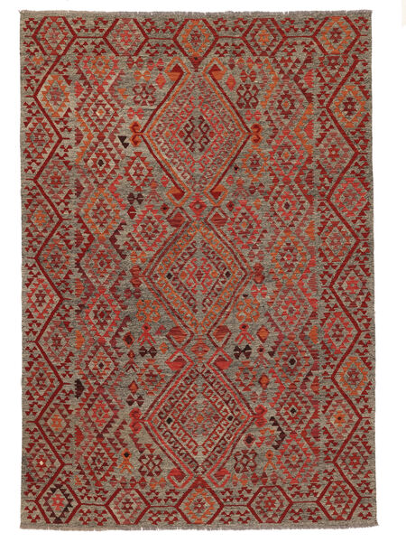 208X300 Koberec Kelim Afghán Old Style Orientální Tmavě Červená/Hnědá (Vlna, Afghánistán) Carpetvista