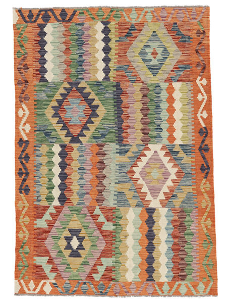 絨毯 オリエンタル キリム アフガン オールド スタイル 122X178 茶色/ダークイエロー (ウール, アフガニスタン)