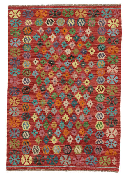 Kelim Afghan Old Stil Teppich 104X149 Dunkelrot/Braun Wolle, Afghanistan Carpetvista