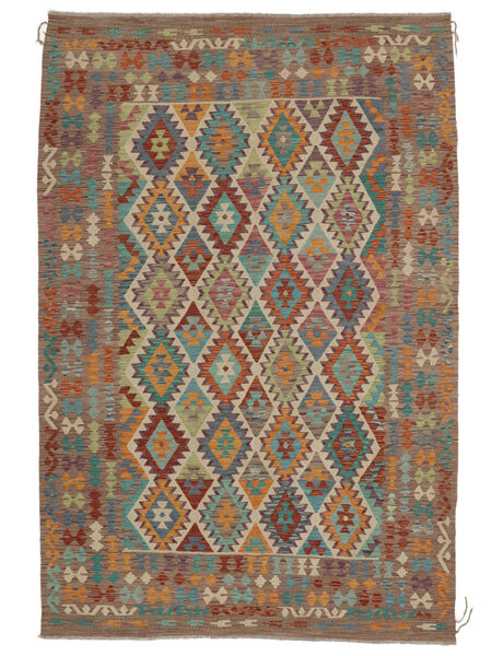200X300 絨毯 オリエンタル キリム アフガン オールド スタイル 茶色/ダークレッド (ウール, アフガニスタン) Carpetvista