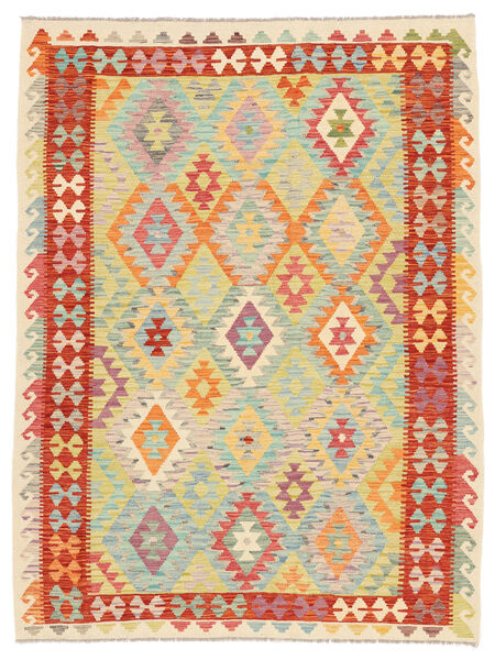  Oosters Kelim Afghan Old Style Vloerkleed 185X245 Geel/Oranje Wol, Afghanistan Carpetvista