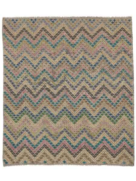 257X300 絨毯 キリム アフガン オールド スタイル オリエンタル 茶色/ブラック 大きな (ウール, アフガニスタン) Carpetvista