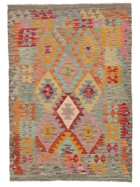 105X149 Kelim Afghan Old Stil Teppich Orientalischer Braun/Dunkelgelb (Wolle, Afghanistan) Carpetvista