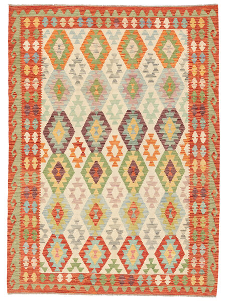  Kilim Afghan Old Style Rug 177X242 Wool Orange/Red Carpetvista