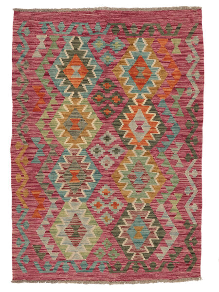 絨毯 キリム アフガン オールド スタイル 100X140 ダークレッド/グリーン (ウール, アフガニスタン)