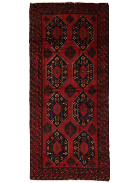 167X378 絨毯 オリエンタル バルーチ 廊下 カーペット ブラック/ダークレッド (ウール, アフガニスタン) Carpetvista