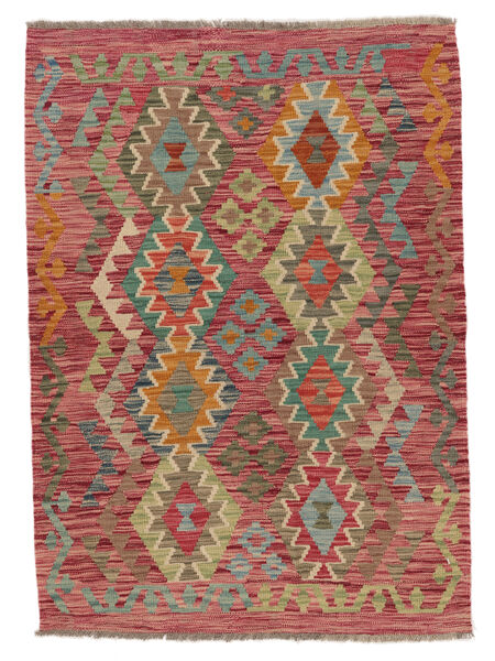 100X139 Tapis D'orient Kilim Afghan Old Style Rouge Foncé/Marron (Laine, Afghanistan) Carpetvista