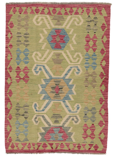  Kilim Afghan Old Style Tappeto 100X144 Di Lana Giallo Scuro/Marrone Piccolo Carpetvista