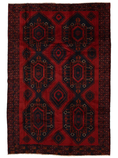 185X270 Alfombra Belouch Oriental Negro/Rojo Oscuro (Lana, Afganistán) Carpetvista