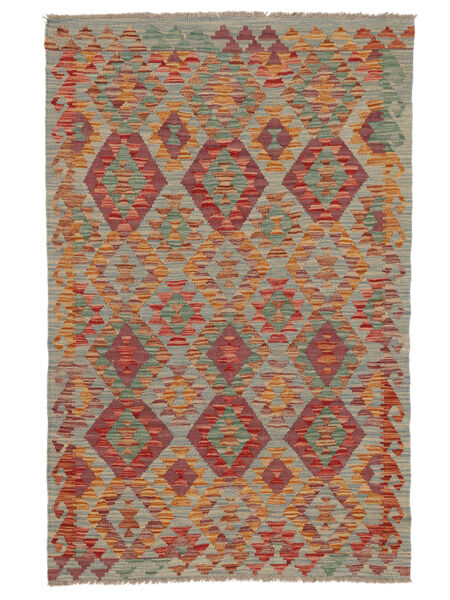 112X176 Kelim Afghan Old Stil Teppich Orientalischer Braun/Dunkelrot (Wolle, Afghanistan) Carpetvista