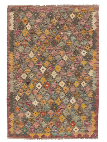 絨毯 オリエンタル キリム アフガン オールド スタイル 105X149 茶色/ダークレッド (ウール, アフガニスタン)