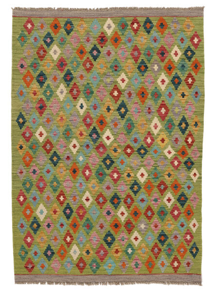 絨毯 オリエンタル キリム アフガン オールド スタイル 105X149 茶色/ダークイエロー (ウール, アフガニスタン)