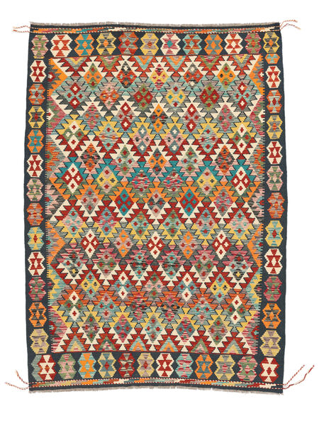 Kelim Afghan Old Stil Teppich 170X240 Braun/Schwarz Wolle, Afghanistan Carpetvista