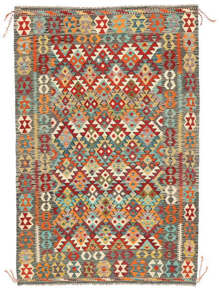 170X251 絨毯 オリエンタル キリム アフガン オールド スタイル 茶色/グリーン (ウール, アフガニスタン) Carpetvista