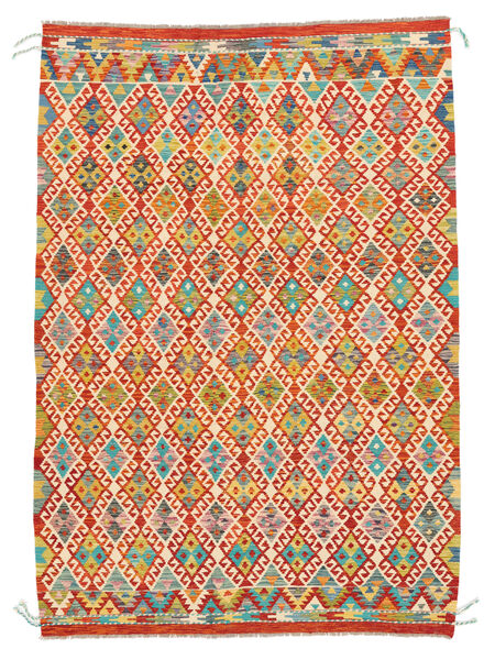 178X257 Kelim Afghan Old Style Vloerkleed Oosters Rood/Oranje (Wol, Afghanistan) Carpetvista