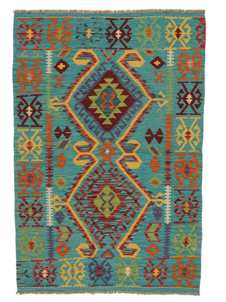  Kelim Afghan Old Stil Teppich 104X152 Dunkeltürkis/Dunkelgrün Carpetvista