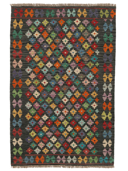 Kelim Afghan Old Style Vloerkleed 103X156 Zwart/Donkerrood Wol, Afghanistan Carpetvista
