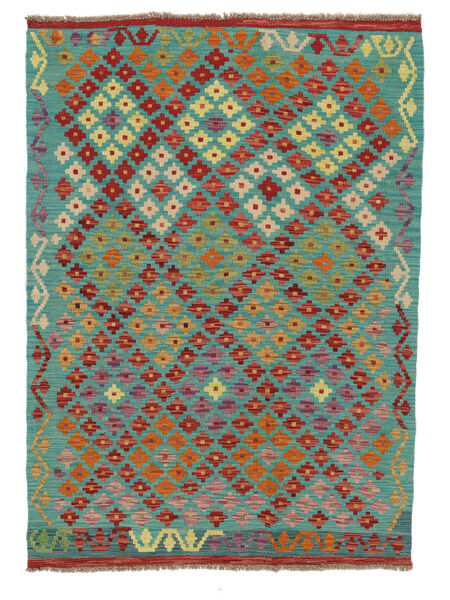  Kilim Afgán Old Style Szőnyeg 110X153 Zöld/Sötétpiros Carpetvista