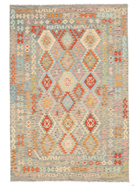 絨毯 オリエンタル キリム アフガン オールド スタイル 204X300 ベージュ/茶色 (ウール, アフガニスタン)
