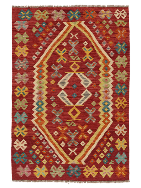 絨毯 キリム アフガン オールド スタイル 97X149 ダークレッド/オレンジ (ウール, アフガニスタン)