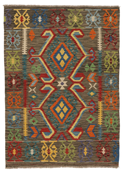 106X148 Kilim Afghan Old Style Rug Oriental Brown/Black (Wool, Afghanistan) Carpetvista