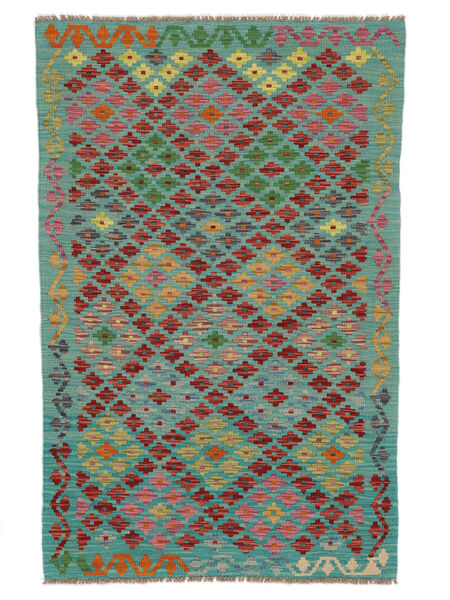  Kilim Afghan Old Style Alfombra 98X153 De Lana Verde/Rojo Oscuro Pequeño Carpetvista