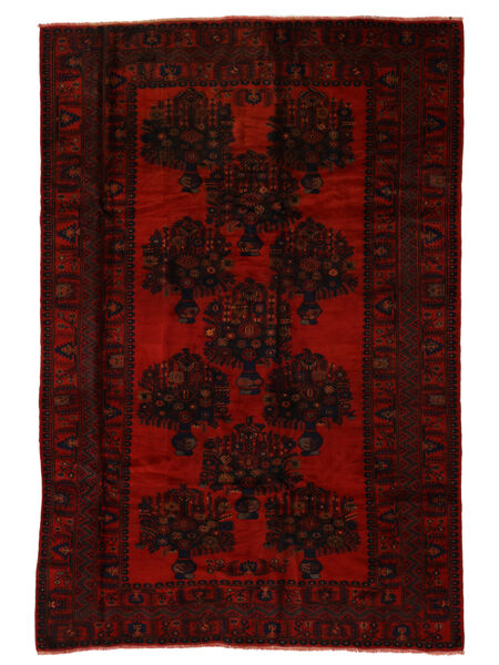 Baluch Rug Rug 195X282 Black/Dark Red Wool, Afghanistan Carpetvista