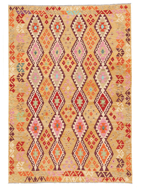 205X291 絨毯 オリエンタル キリム アフガン オールド スタイル オレンジ/ダークレッド (ウール, アフガニスタン) Carpetvista