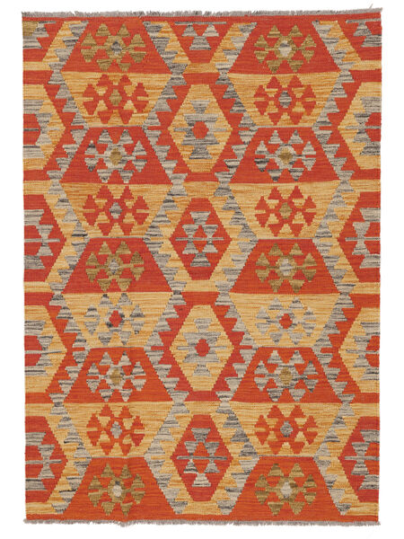 109X154 絨毯 オリエンタル キリム アフガン オールド スタイル 茶色/ダークレッド (ウール, アフガニスタン) Carpetvista