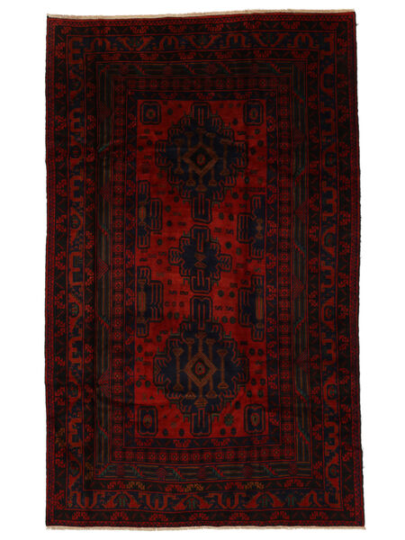 167X268 Χαλι Beluch Ανατολής Μαύρα/Σκούρο Κόκκινο (Μαλλί, Αφγανικά) Carpetvista