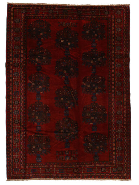 Belutsch Teppich 210X293 Schwarz Wolle, Afghanistan Carpetvista