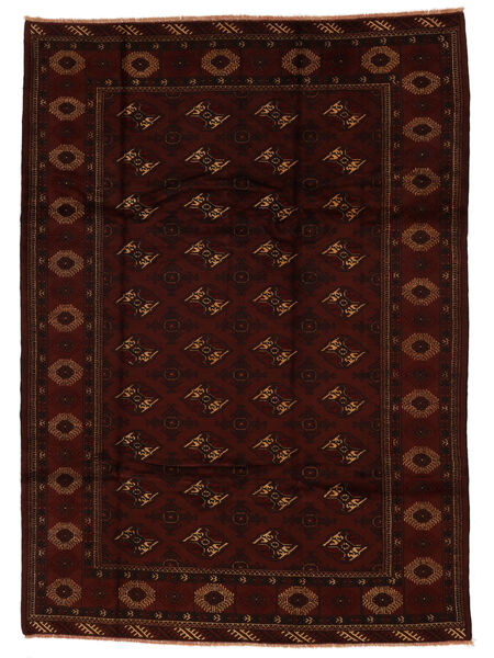 205X282 絨毯 バルーチ オリエンタル ブラック/茶色 (ウール, アフガニスタン) Carpetvista