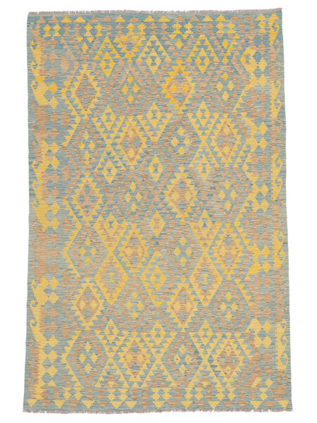 194X296 Tappeto Kilim Afghan Old Style Orientale Arancione/Grigio Scuro (Lana, Afghanistan) Carpetvista