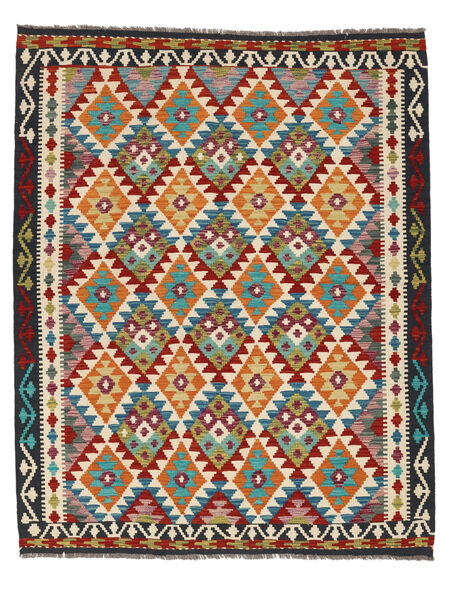  161X200 Kelim Afghan Old Stil Teppich Dunkelrot/Schwarz Afghanistan Carpetvista