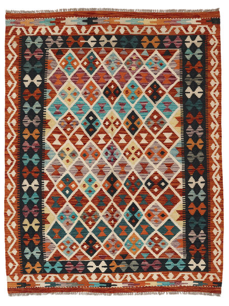 154X199 Kelim Afghan Old Style Matot Matto Itämainen Tummanpunainen/Musta (Villa, Afganistan) Carpetvista