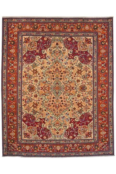 Täbriz 50 Raj Teppich 150X185 Braun/Dunkelrot Wolle, Persien/Iran
