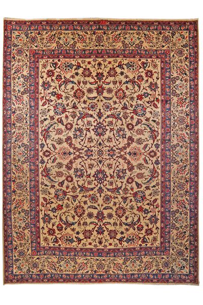  Persischer Yazd Teppich 292X398 Dunkelrot/Braun Großer (Wolle, Persien/Iran)