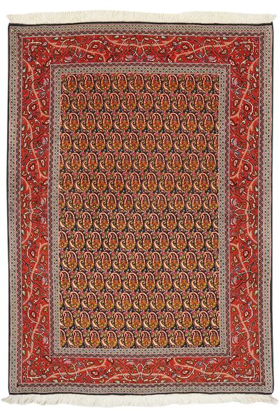 Tabriz 50 Raj Teppe 103X147 Mørk Rød/Brun Ull, Persia/Iran