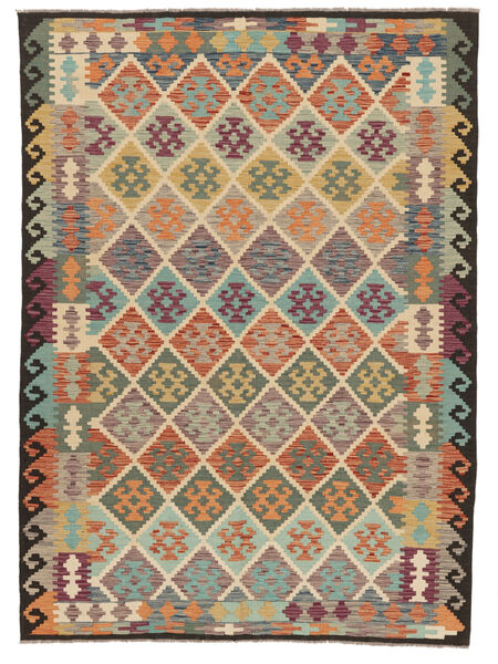 Tapete Oriental Kilim Afegão Old Style 172X237 Castanho/Verde (Lã, Afeganistão)