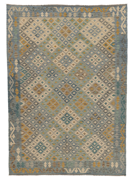 Kelim Afghan Old Style Vloerkleed 169X256 Donker Geel/Groen Wol, Afghanistan Carpetvista